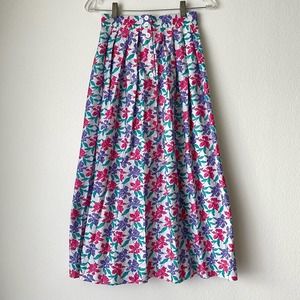 David Brooks sz 6 VINTAGE floral 100% Cotton maxi 80s skirt